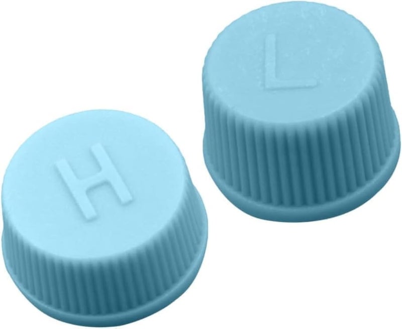 Weicoca 2 Pcs Blue Replacement High and Low Pressure Valve Caps -Leakproof R134a AC System Charging Port Caps or Car Air Conditioning- Auto Parts Easy to Use - Image 1